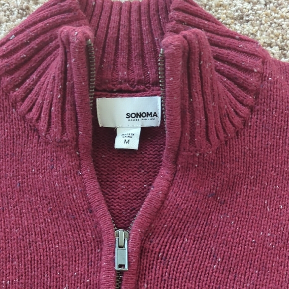 Men's Burgundy and Gray Sweater - Picture 2 of 2